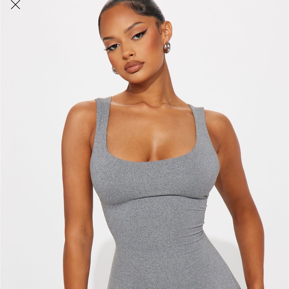 Gray Sleeveless Bodycon Romper